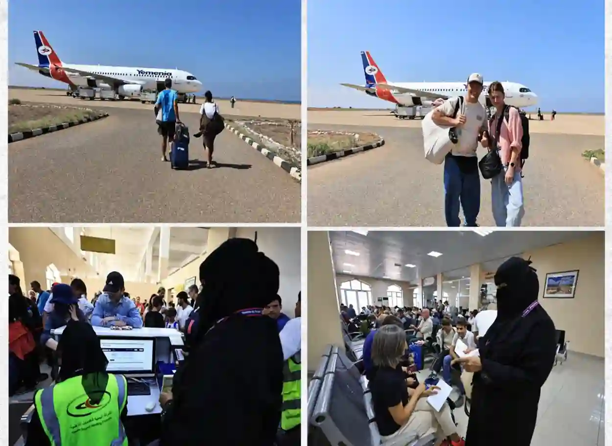 انطلاق أول رحلة لإجلاء السياح الأجانب العالقين في جزيرة سقطرى باتجاه جدة